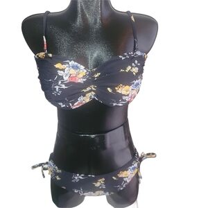 Nass-eau Black Floral Print Bikini Set